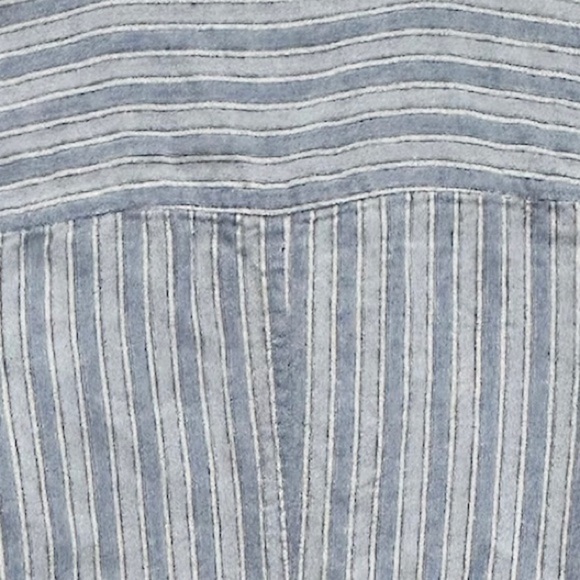 J. Jill Love Linen Light Blue White Striped Button Down Long Sleeve Dress Sz Sm - Picture 4 of 10